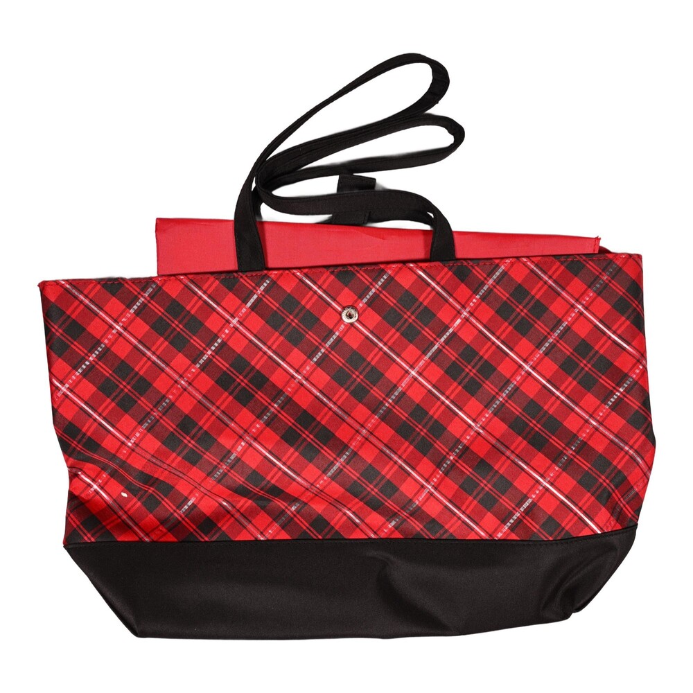 Lancôme Paris Black Red Shoulder Tote Bag NWOT — 16" x 10"
